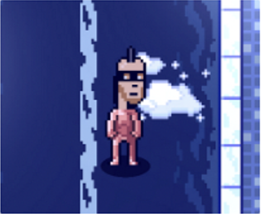 A Worldwide Web avatar with Cryptopunk head.